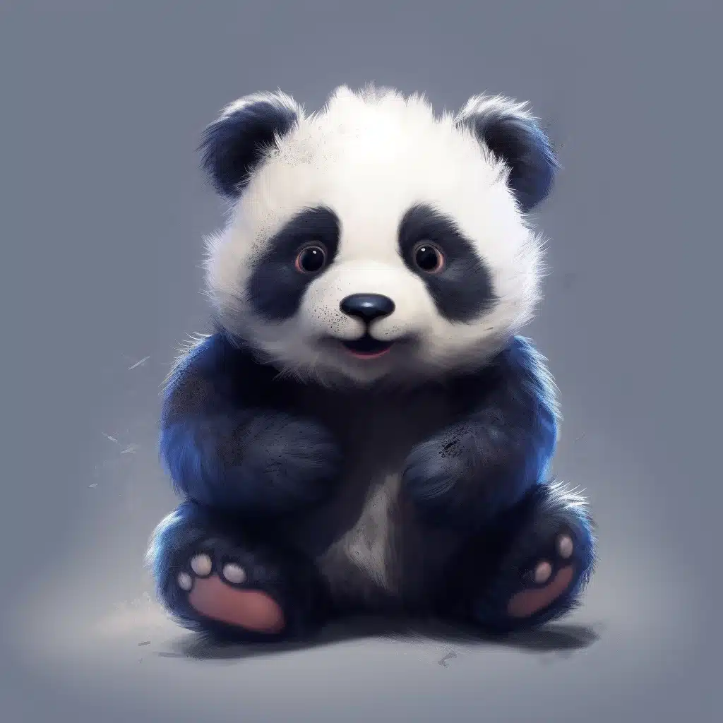 Panda géant au pelage noir et blanc, assis dans la végétation