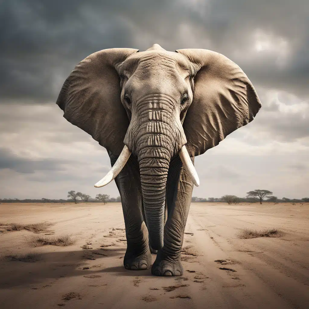 Un éléphant d'Afrique adulte de profil, oreilles déployées, dans la savane