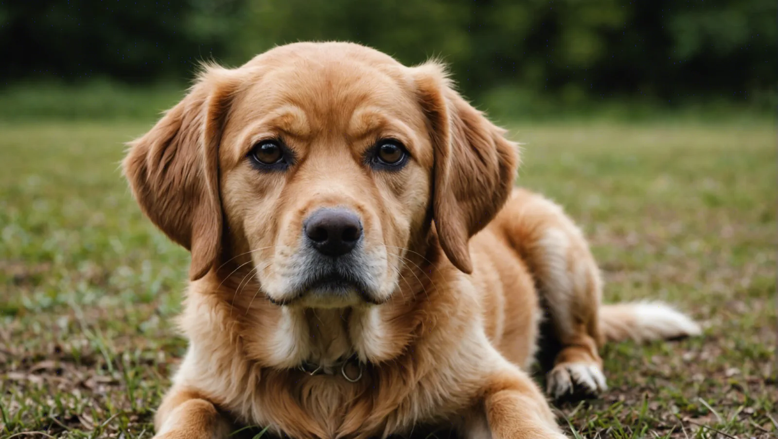 Chien allongé au calme pendant que sa température est contrôlée à la maison