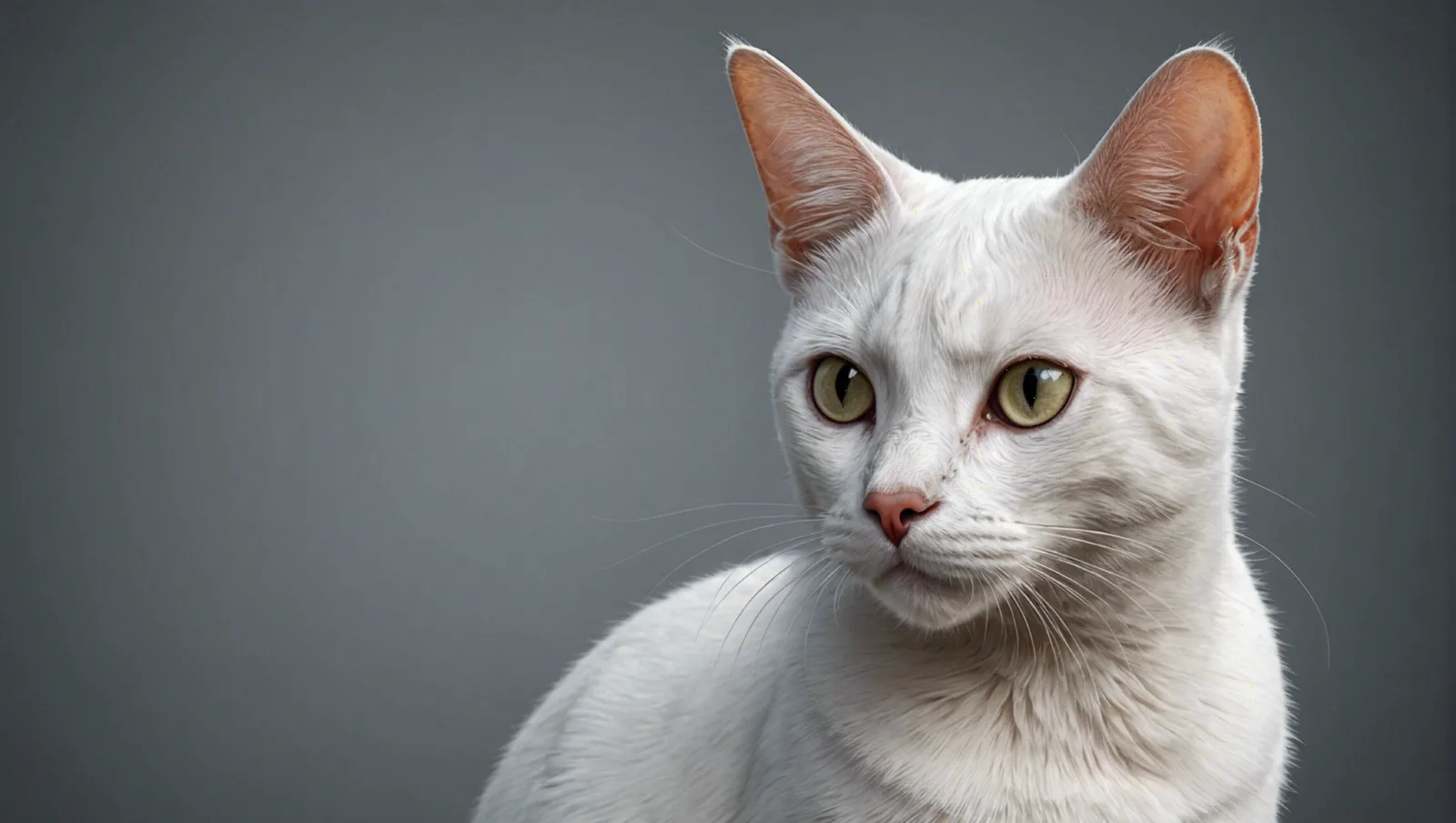 Chat Burmilla au pelage blanc argenté et aux yeux verts cerclés de noir