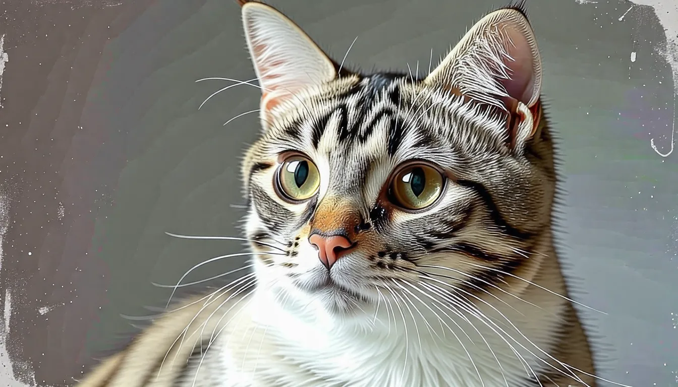 Chat européen tigré aux yeux verts, assis près d'une fenêtre