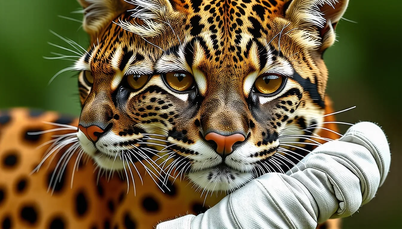 Chat ganté au pelage sable rayé, dans la savane sèche