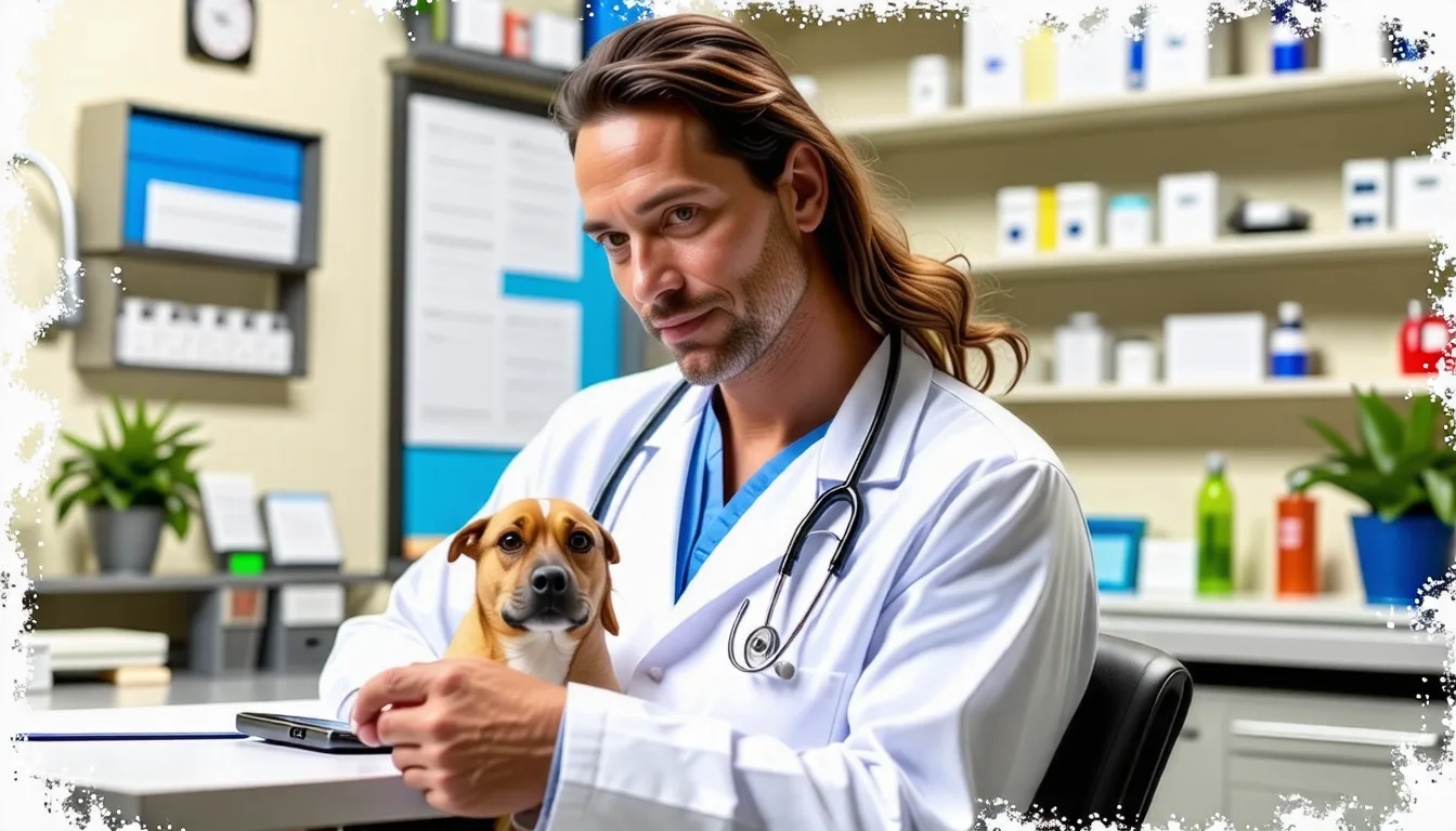 Un chien examiné sur la table d'une clinique vétérinaire un jour de garde