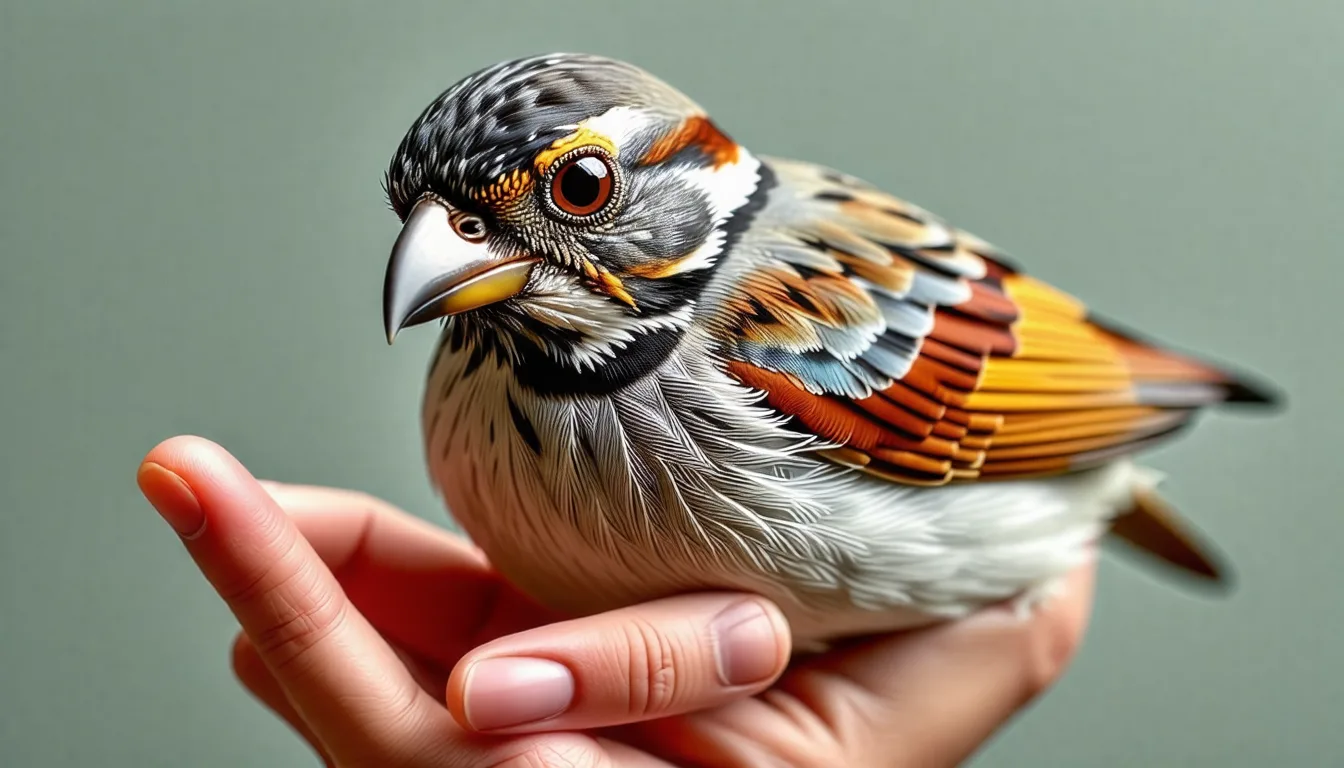 Jeune oiseau posé au sol dans l'herbe, plumes encore courtes
