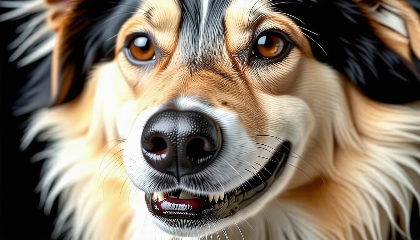 Main tenant une brosse à dents souple contre les gencives d'un chien calme