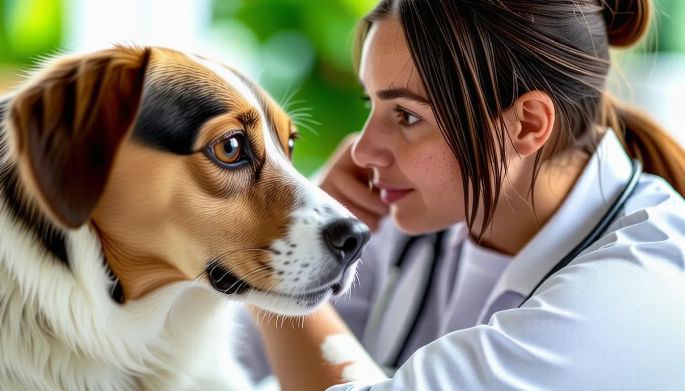 Vétérinaire examinant un chat posé sur la table du salon, chez ses propriétaires