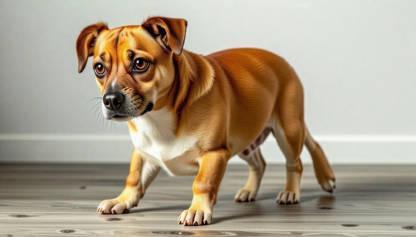 Chiot posé sur une balance de cabinet vétérinaire pendant une pesée de contrôle