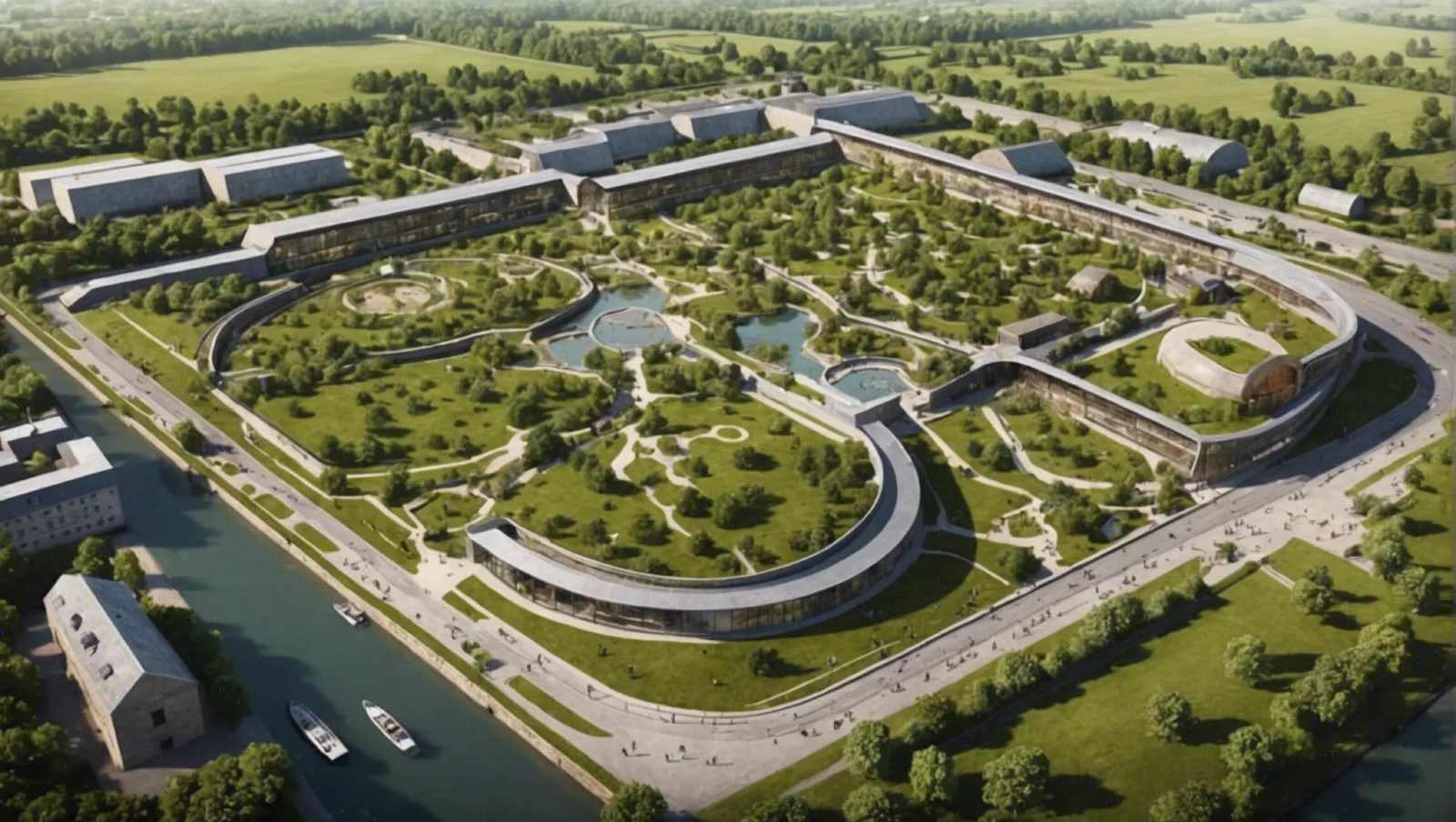 Chantier de construction en cours à l'intérieur d'un parc zoologique