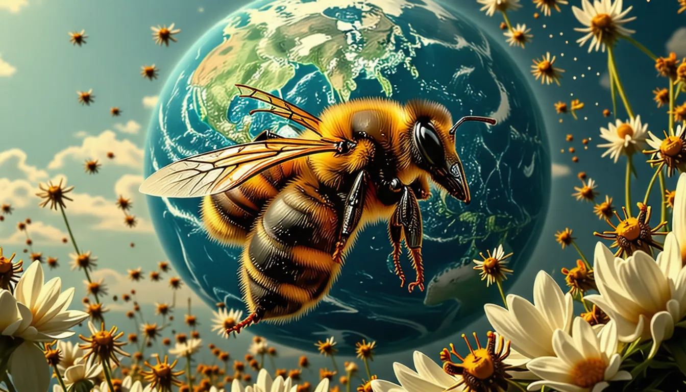 Abeille butinant une fleur jaune, pattes chargées de pollen