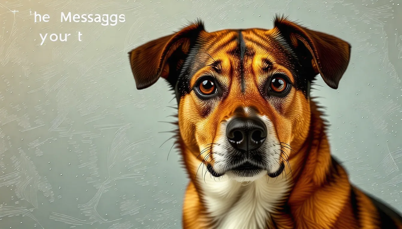 Chien assis qui détourne la tête et se lèche la truffe face à son maître