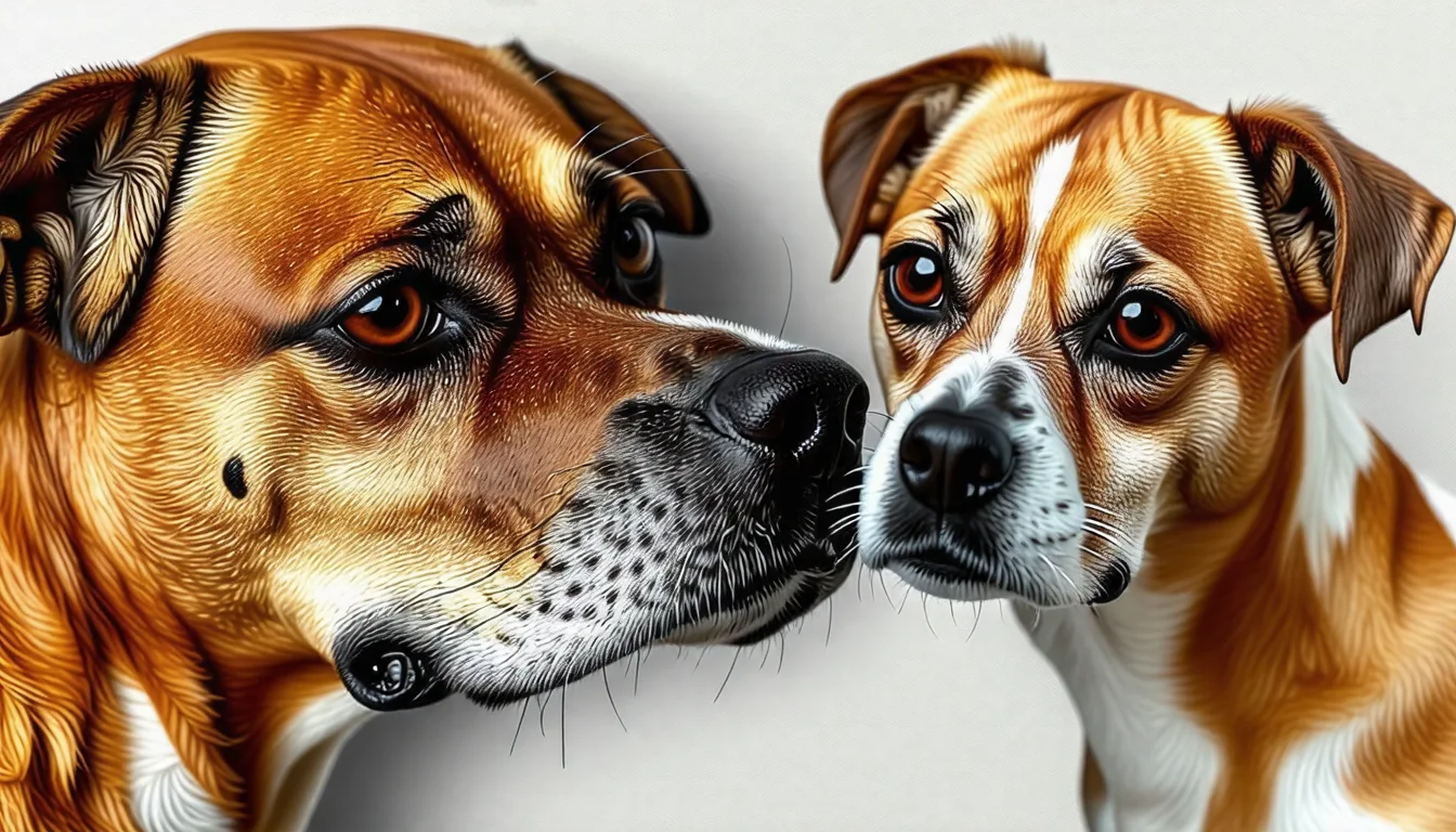 Chien assis face à une personne, sourcils relevés, regard levé vers elle