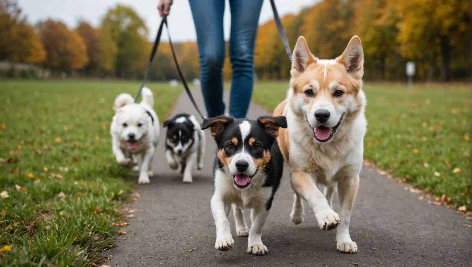 Chien assis dans un couloir, tourné vers son maître, attendant qu'il se déplace