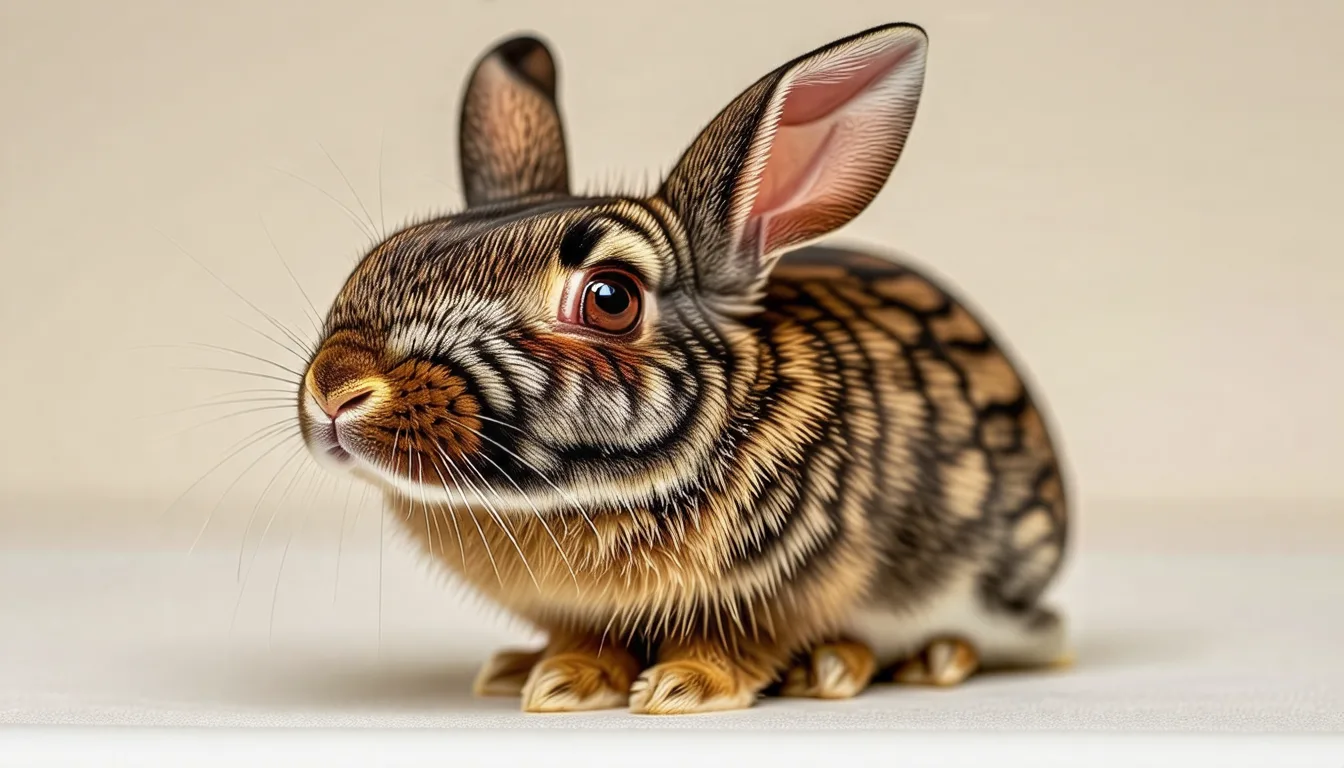 Lapin fauve de Bourgogne au pelage roux uniforme, assis de profil