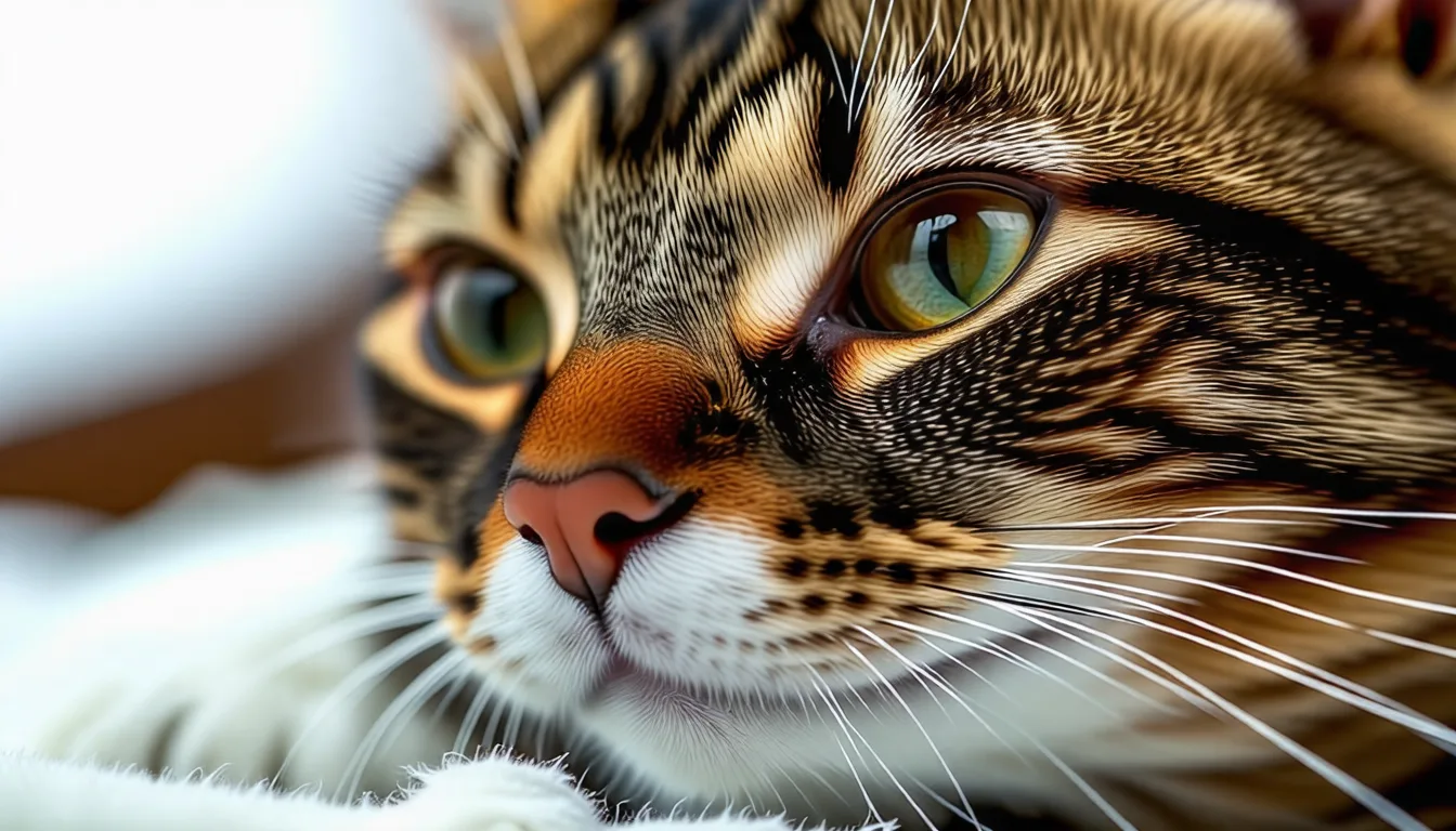 Main appliquant une crème sur une petite plaie cutanée d'un chat au pelage clair