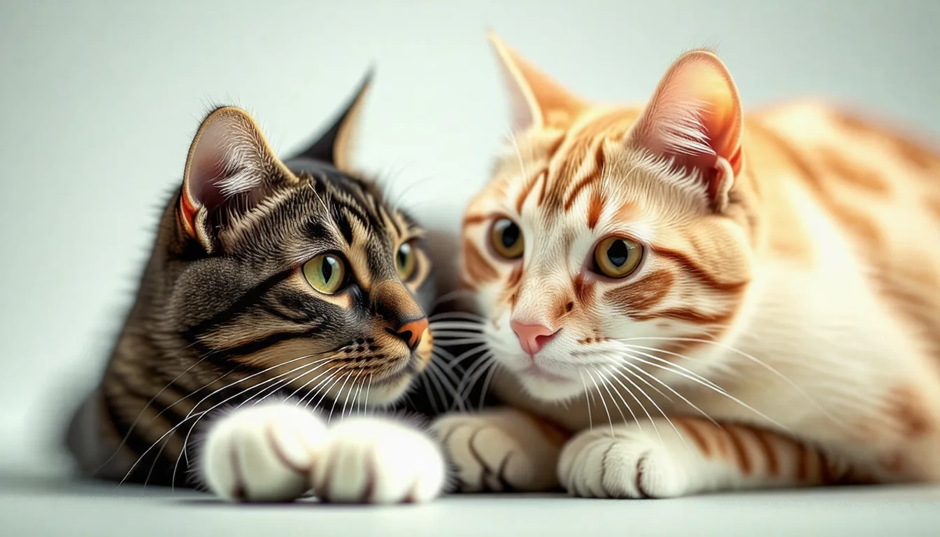 Chat tigré assis sur un rebord de fenêtre à côté d'une plante d'intérieur