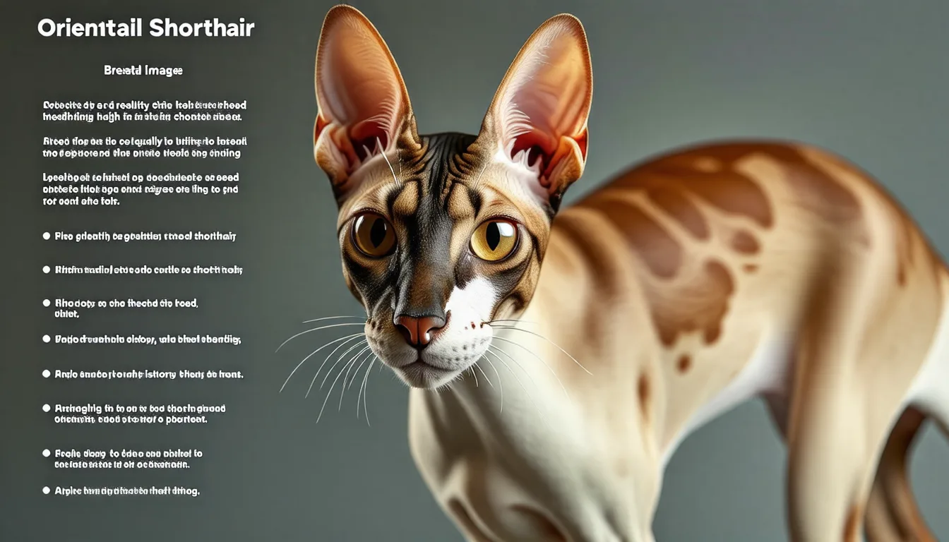 Chat oriental à poil court, grandes oreilles pointues et yeux verts en amande