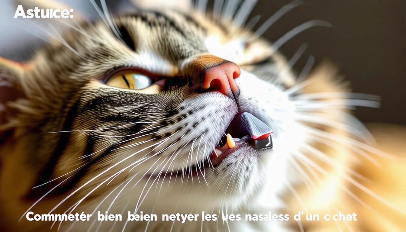 Chat au repos vu de face, truffe et museau bien visibles en gros plan