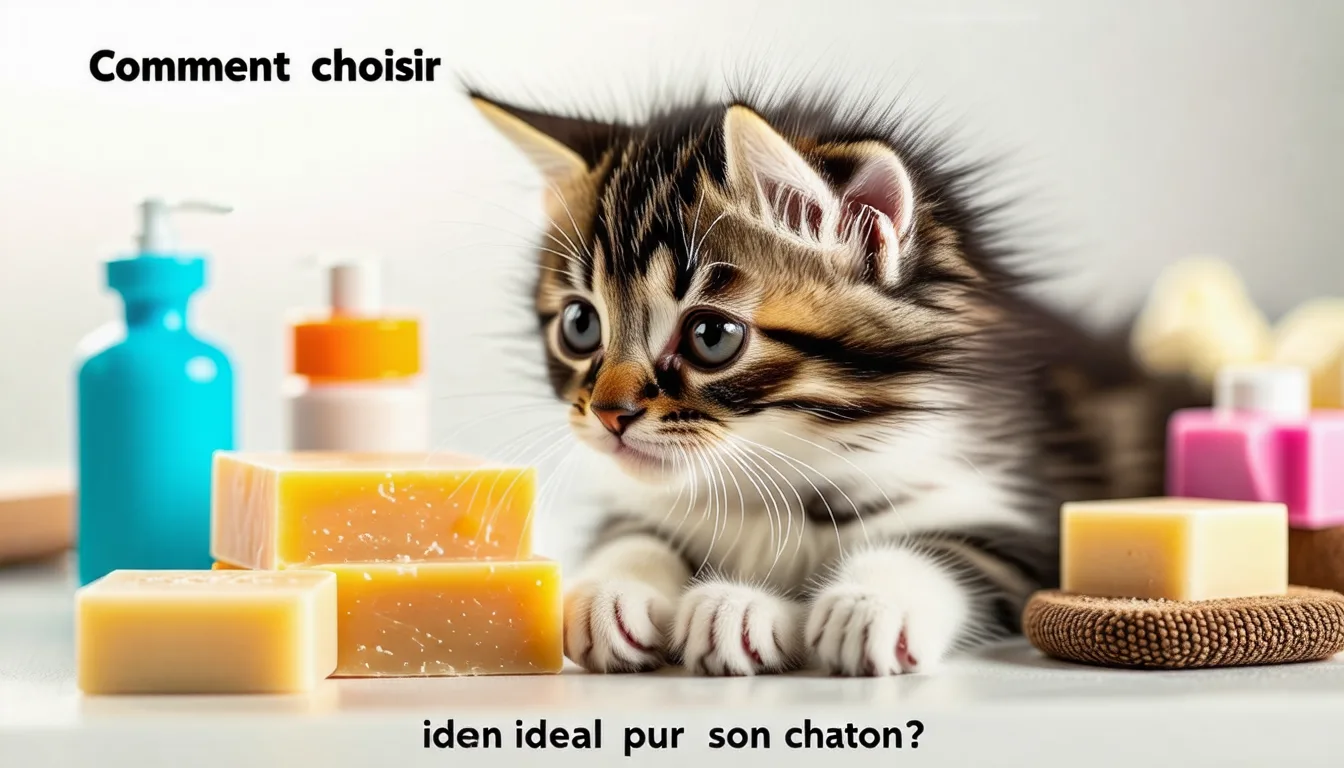 Chaton roux savonné dans une bassine, tenu par deux mains