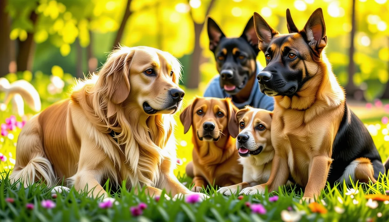 Chien attentif de profil, oreilles dressées et queue haute, regard fixé de côté