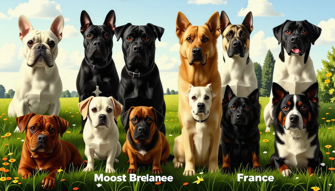 Plusieurs chiens de races différentes assis côte à côte sur une pelouse