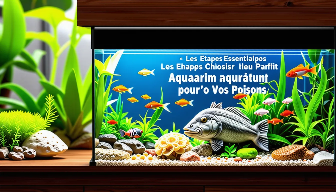 Aquarium d'eau douce planté avec petits poissons et filtre visible à l'arrière