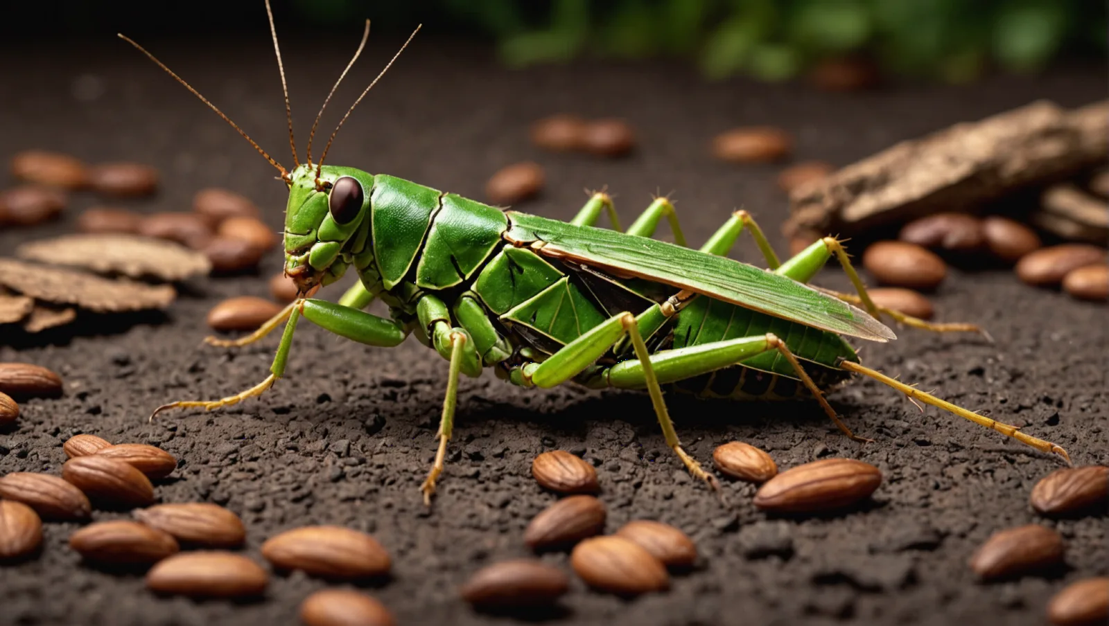 Grillon brun posé sur une boîte à oeufs en carton dans un vivarium
