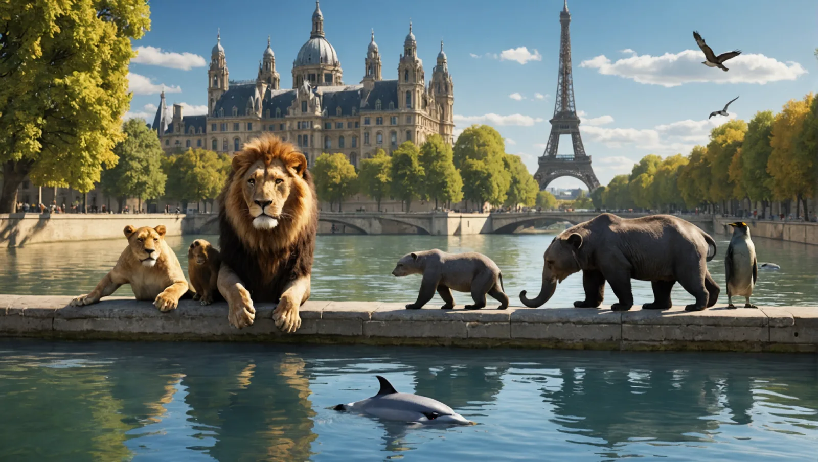 La Seine traversant Paris, quais de pierre et eau trouble sous un ciel gris