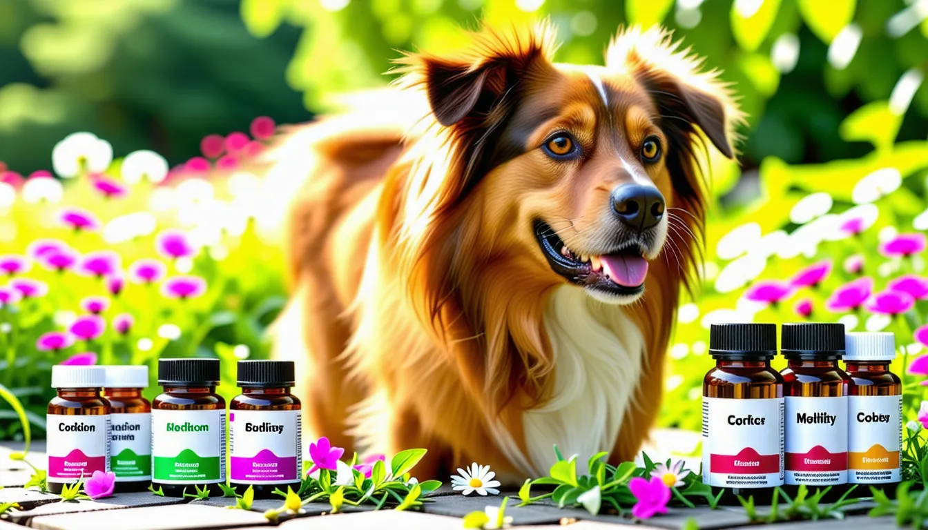 Chien au poil brillant brossé par son maître assis sur le sol d'un salon