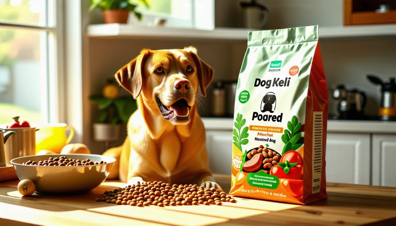 Boîte de pâtée pour chien ouverte à côté d'une gamelle remplie de nourriture humide