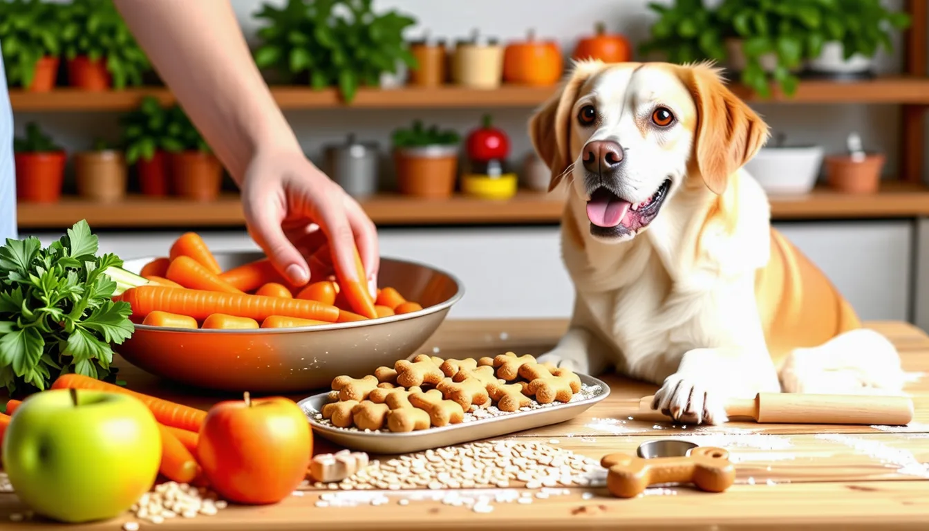 Biscuits pour chien découpés en forme d'os posés sur une plaque de cuisson