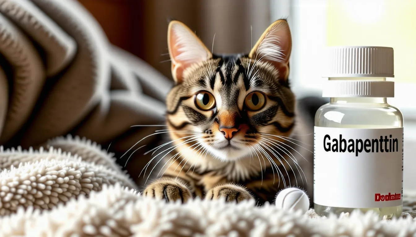 Chat adulte au repos sur un plaid, regard calme, dans un intérieur