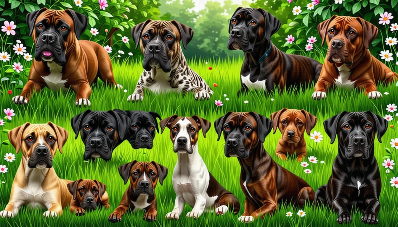 Chien au pelage bringé, rayures sombres sur fond fauve, debout de profil