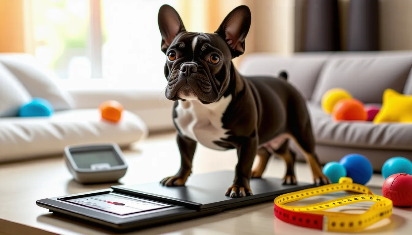 Bouledogue français assis de face, oreilles droites et museau court