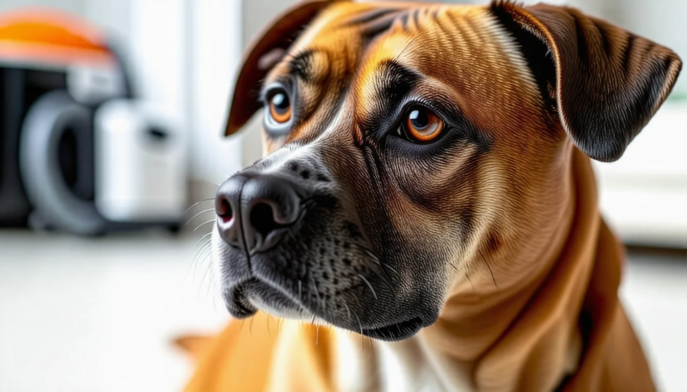 Chien couché se grattant le flanc, peau rougie visible sous le poil