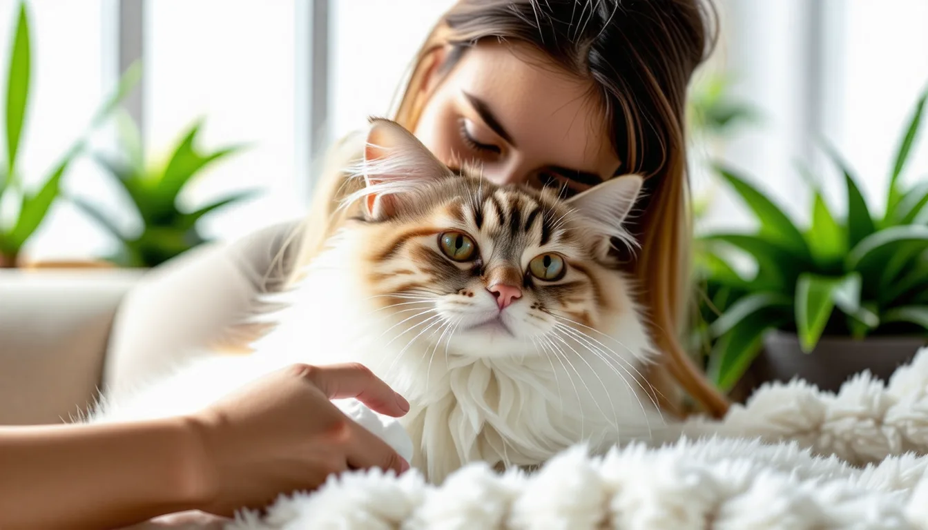 Chat allongé se grattant l'arrière de l'oreille avec la patte arrière