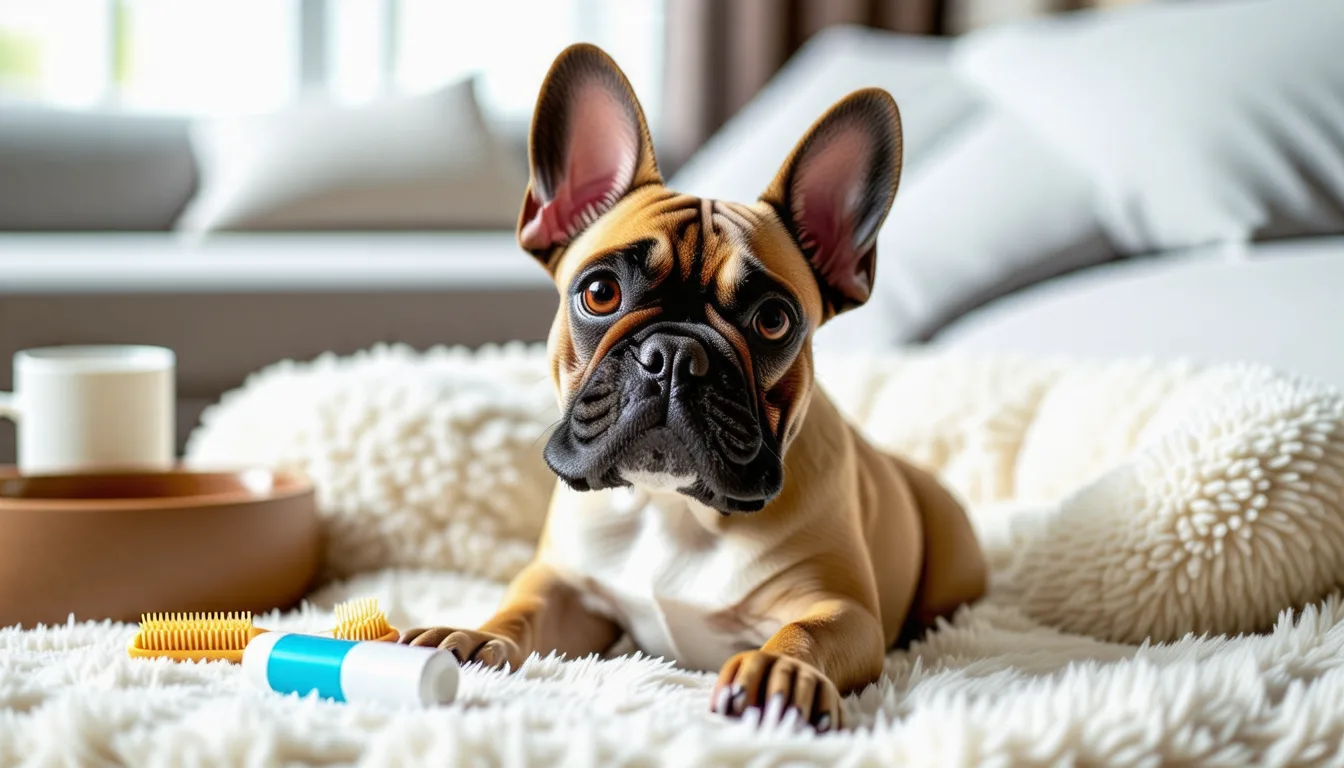 Bouledogue français de face, museau court marqué par des plis cutanés profonds