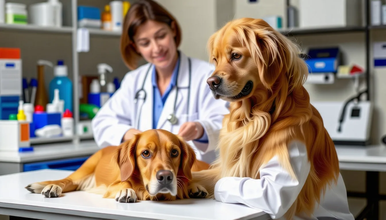 Chien se grattant l'arrière de l'oreille avec la patte, poil clairsemé sur le cou