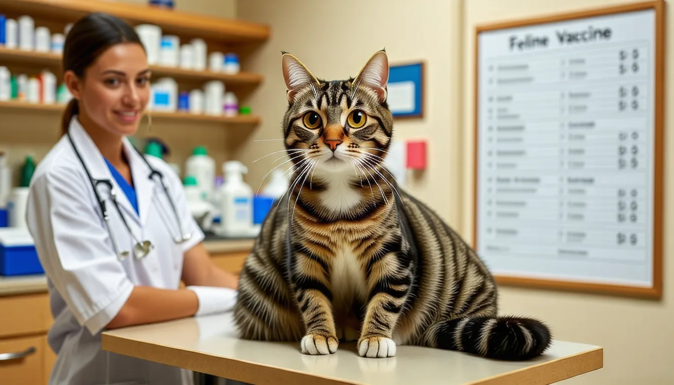 Chaton tigré tenu par une assistante vétérinaire pendant une injection