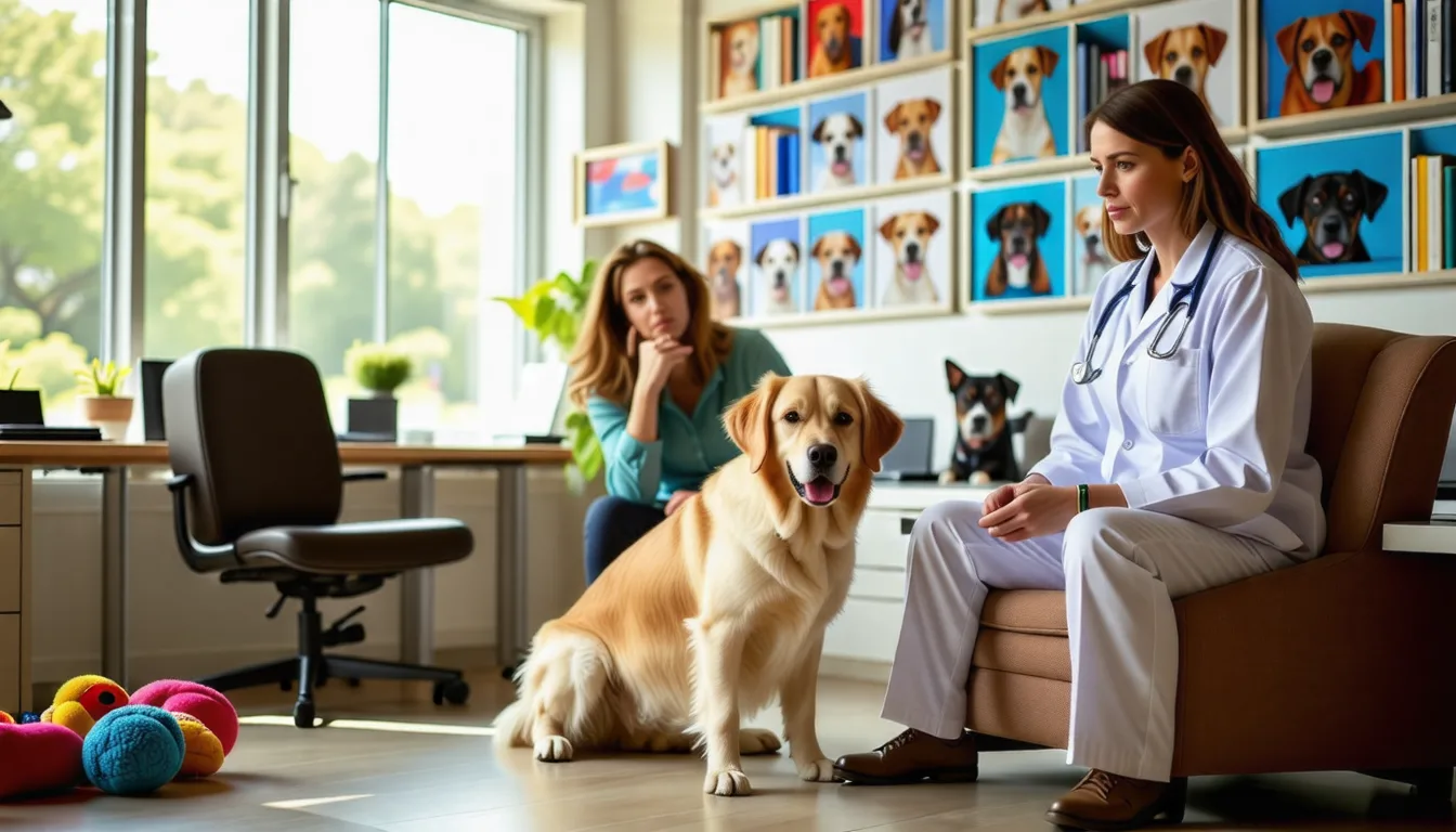 Un chien observé attentivement par une vétérinaire pendant une consultation