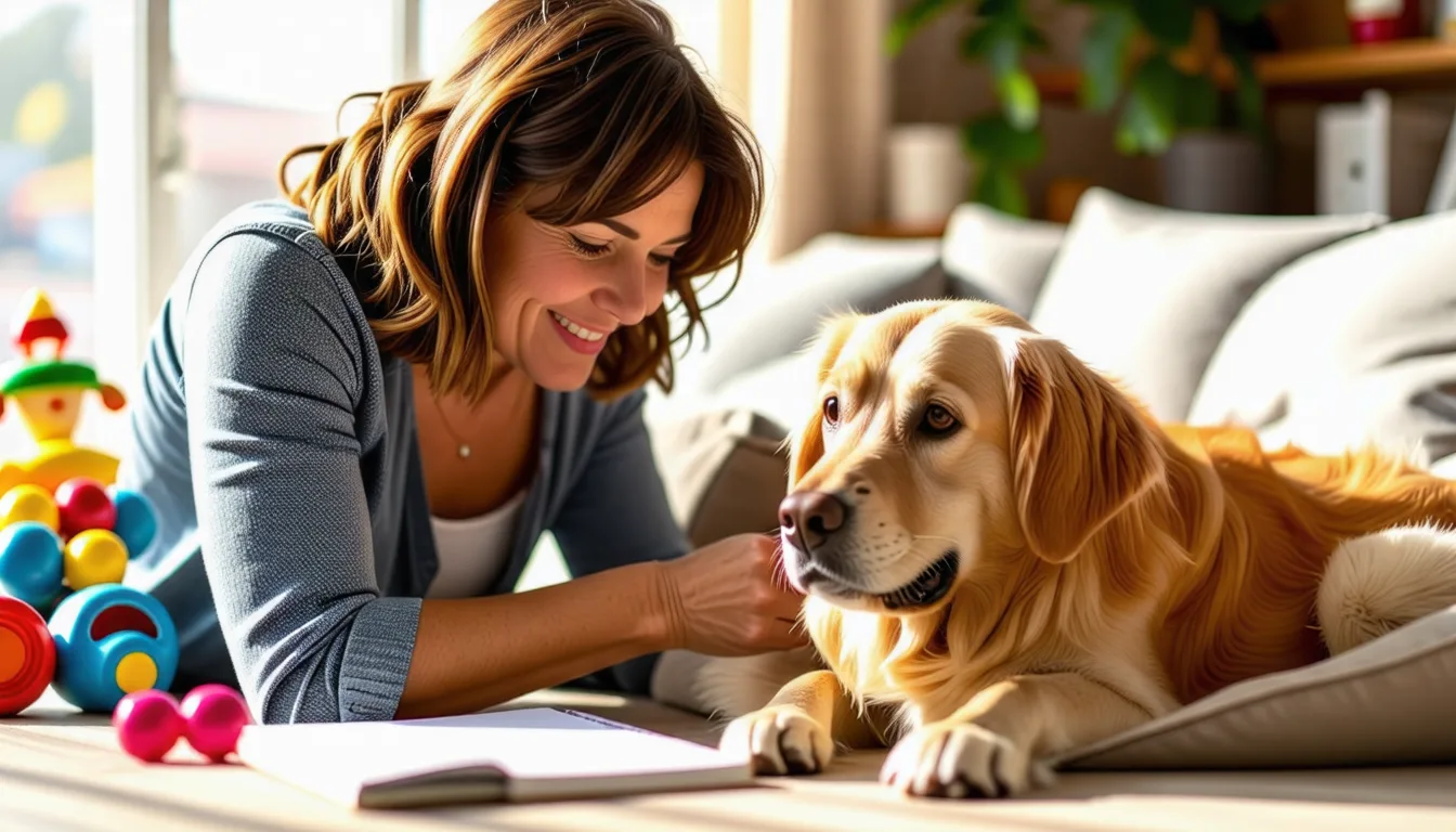 Un chien attend sur un canapé aux côtés de la personne qui le garde