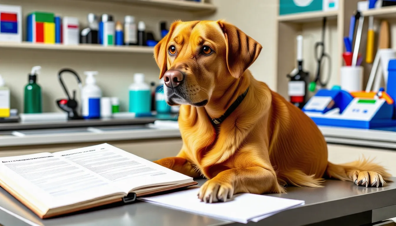 Un vétérinaire lit la puce électronique d'un chien avec un lecteur portable