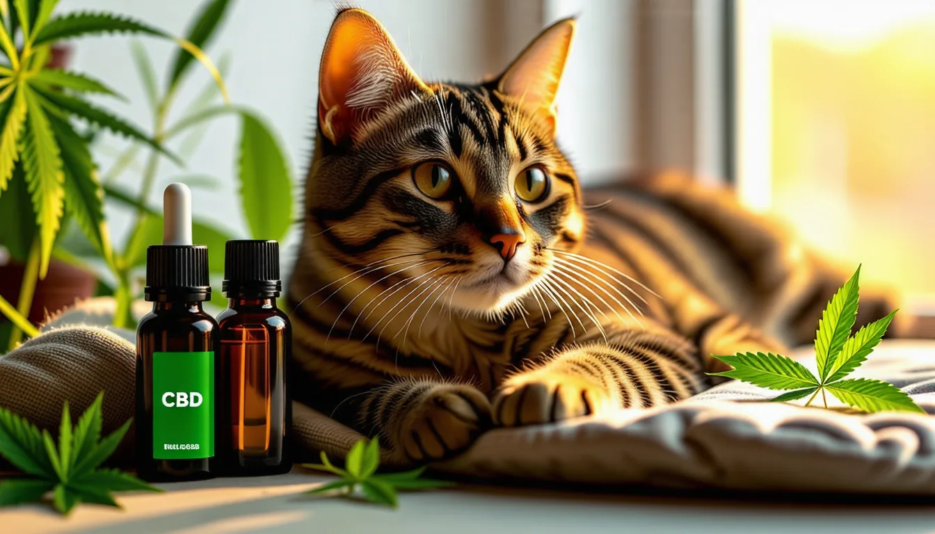 Chat tigré allongé sur un canapé, observé par sa propriétaire
