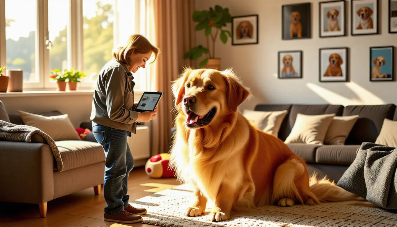 Chien allongé à côté d'un contrat d'assurance posé sur une table