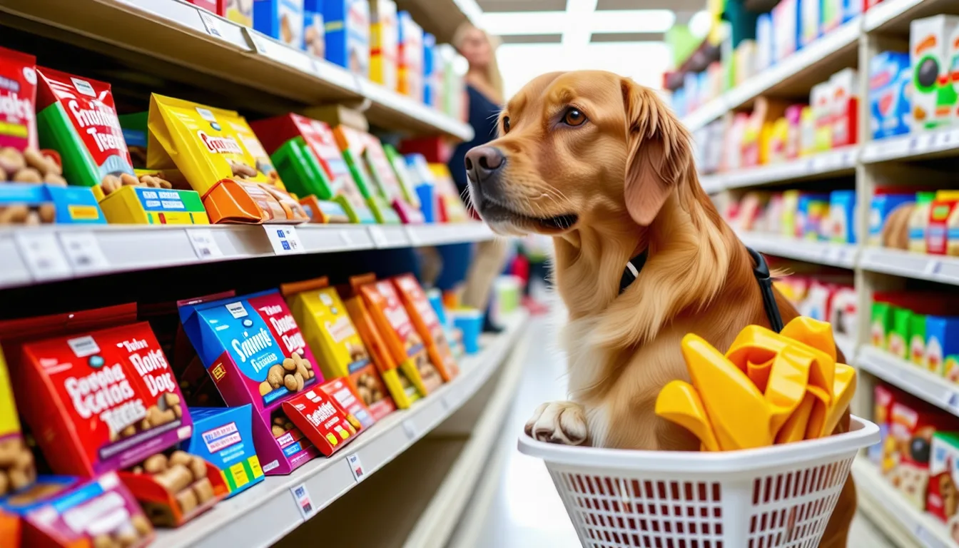 Main tendant une petite friandise sèche à un chien attentif assis devant elle