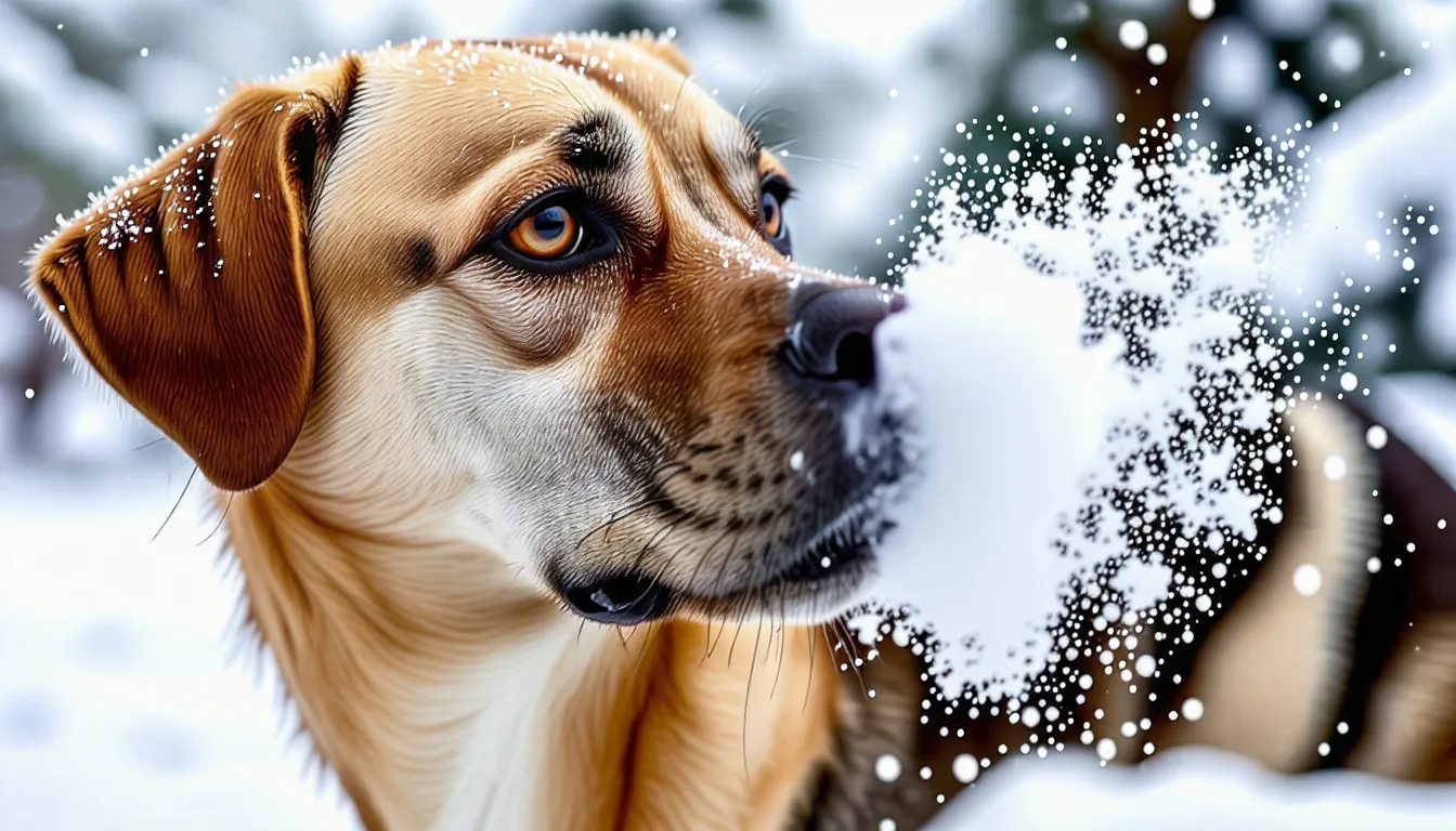 Gros plan sur la truffe humide et noire d'un chien par temps froid