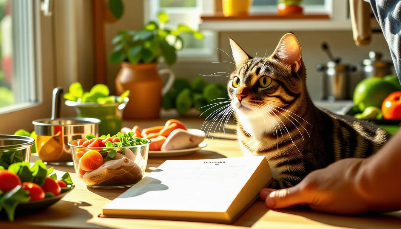 Préparation de pâtée maison pour chat : poulet cuit, courgette et bol mixeur