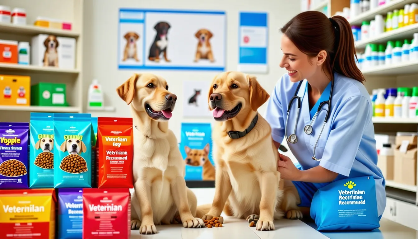 Croquettes pour chien versées dans une gamelle, sac ouvert posé à côté