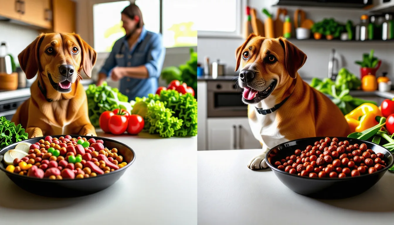 Gamelle de viande, riz et légumes cuits préparée à la maison pour un chien