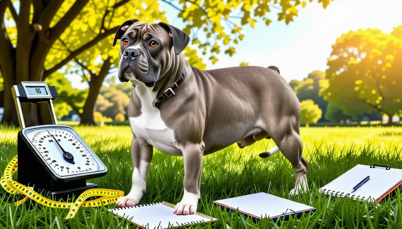 Dogue Argentin blanc adulte debout de profil sur une pelouse
