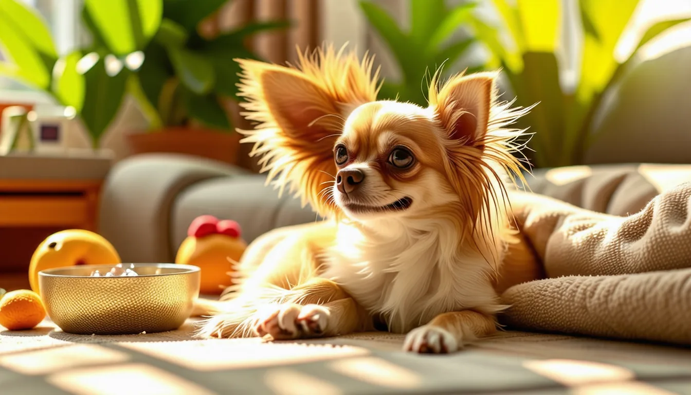 petit chien couché sur un panier dans une pension canine